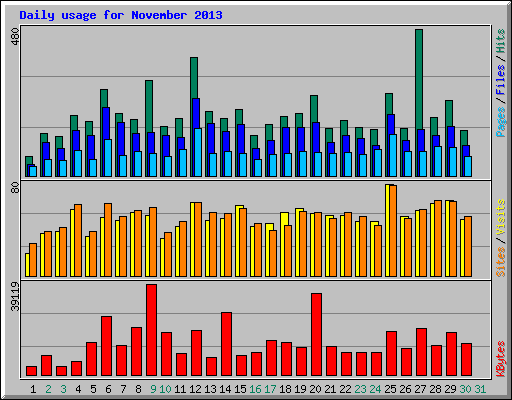 Daily usage for November 2013
