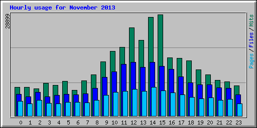 Hourly usage for November 2013