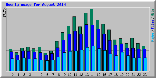 Hourly usage for August 2014